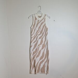 Dolan Cream and Tan Knit Dress XSMALL